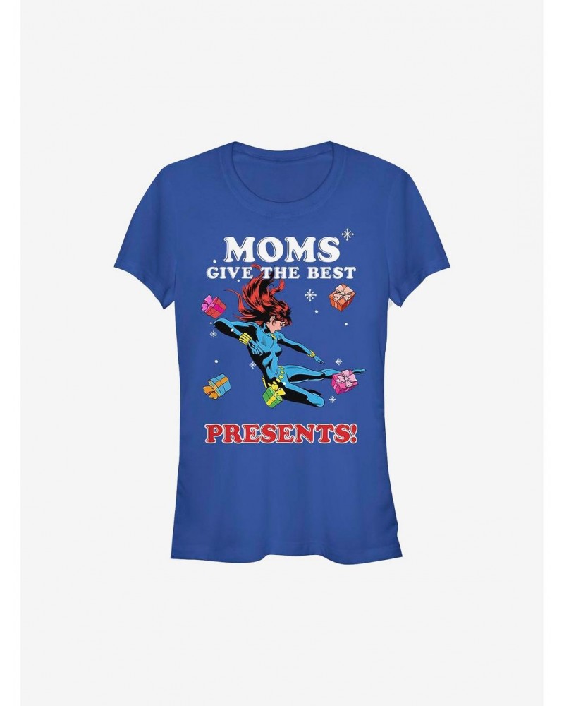 Marvel Black Widow Mom's Presents Holiday Girls T-Shirt $7.97 T-Shirts