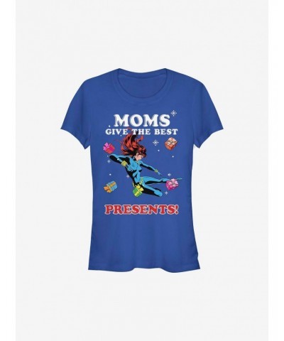 Marvel Black Widow Mom's Presents Holiday Girls T-Shirt $7.97 T-Shirts