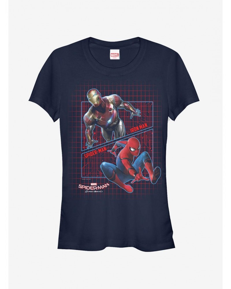 Marvel Spider-Man Homecoming Partner Grid Girls T-Shirt $8.17 T-Shirts