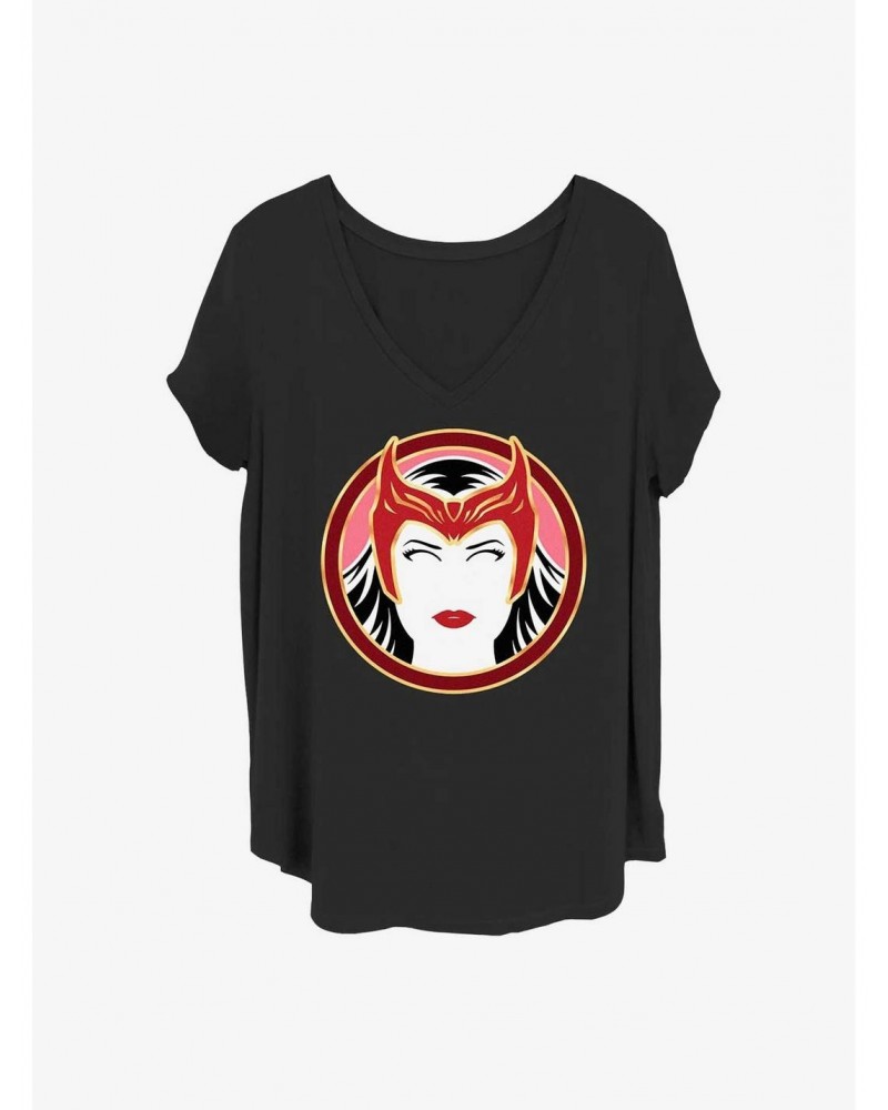 Marvel WandaVision Scarlet Witch Badge Girls T-Shirt Plus Size $10.87 T-Shirts