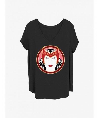 Marvel WandaVision Scarlet Witch Badge Girls T-Shirt Plus Size $10.87 T-Shirts