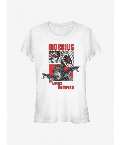 Marvel Morbius The Living Vampire Panels Girls T-Shirt $8.96 Merchandises