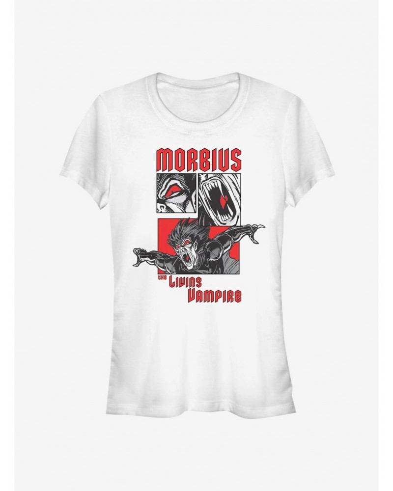 Marvel Morbius The Living Vampire Panels Girls T-Shirt $8.96 Merchandises