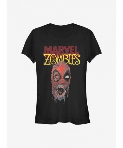 Marvel Zombies Head Of Deadpool Girls T-Shirt $7.57 T-Shirts