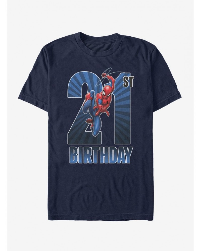 Marvel Spider-Man Spider-Man 21th Bday T-Shirt $9.56 T-Shirts