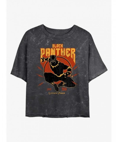 Marvel Black Panther Warrior Prince Mineral Wash Crop Girls T-Shirt $7.40 T-Shirts