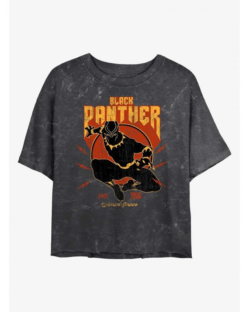 Marvel Black Panther Warrior Prince Mineral Wash Crop Girls T-Shirt $7.40 T-Shirts