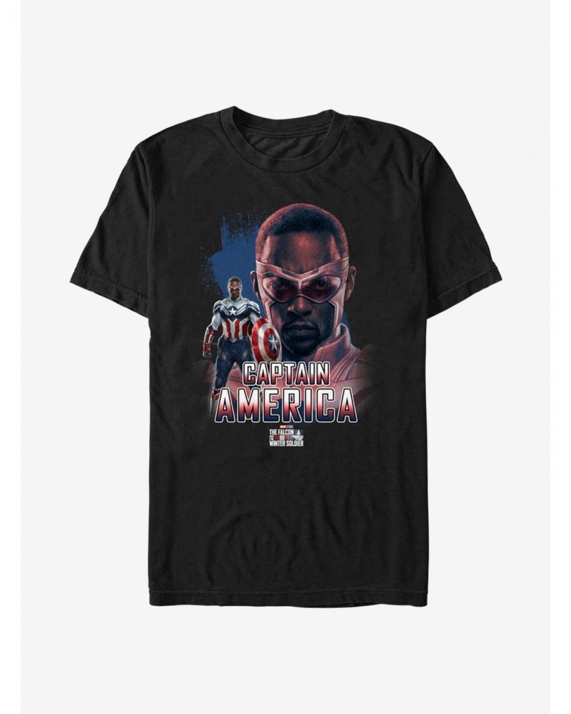 Marvel The Falcon And The Winter Soldier Sam Wilson Captain America Fierce Pose T-Shirt $7.07 T-Shirts