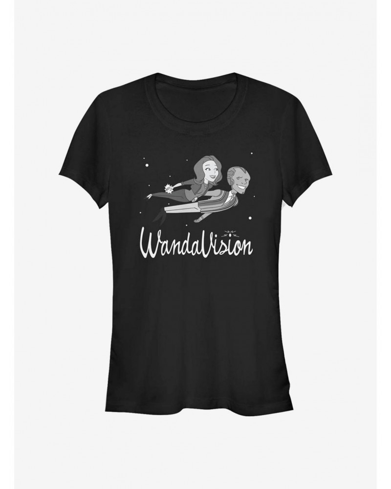 Marvel WandaVision Unusual Couple Flying Stars Girls T-Shirt $5.98 T-Shirts