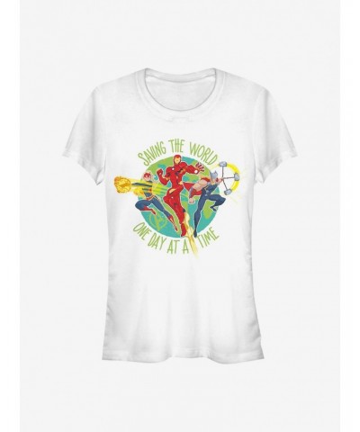 Marvel Avengers Saving The World Girls T-Shirt $9.16 T-Shirts