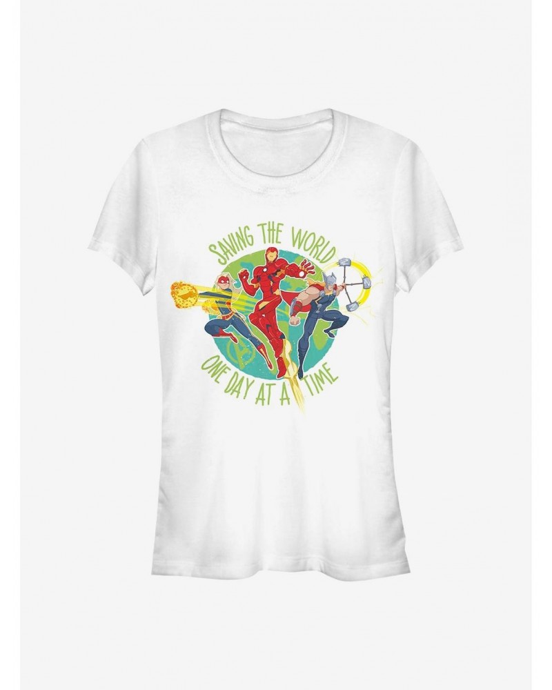 Marvel Avengers Saving The World Girls T-Shirt $9.16 T-Shirts