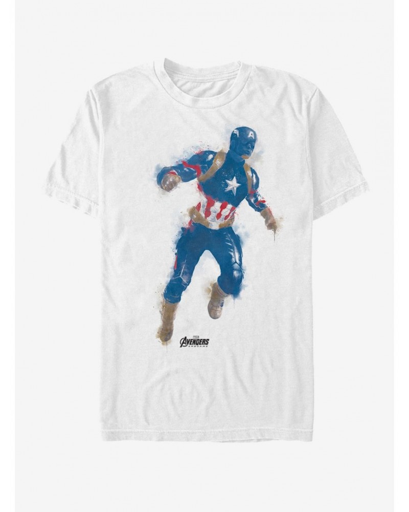 Marvel Avengers: Endgame Captain America Paint T-Shirt $8.80 T-Shirts