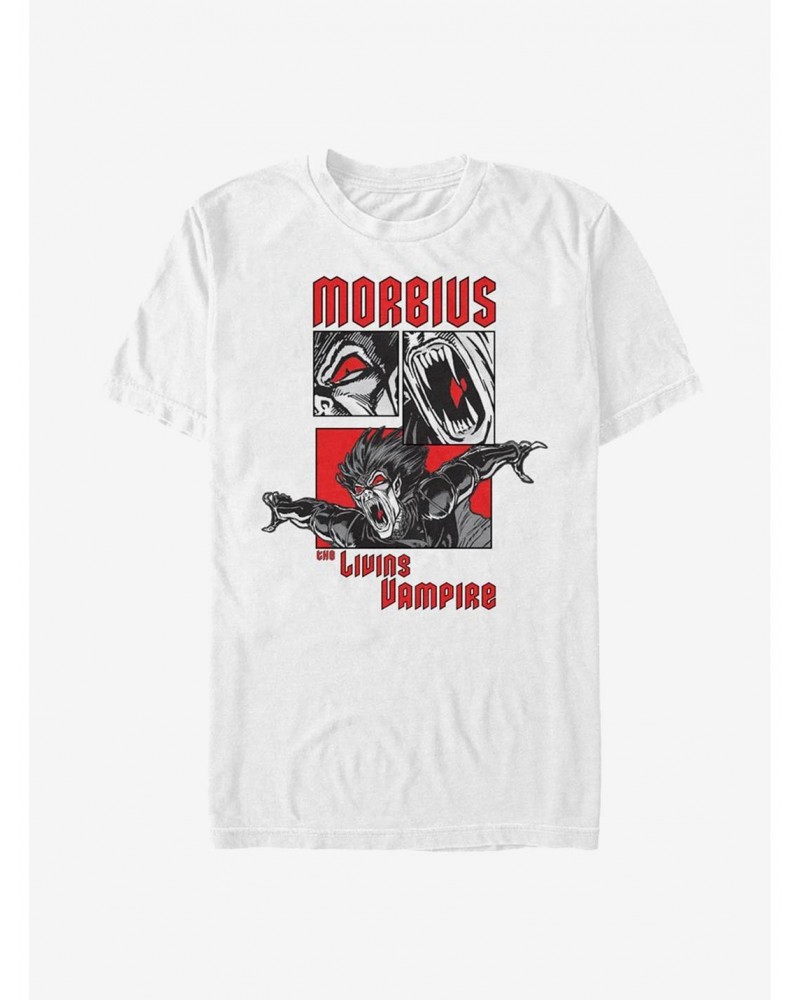 Marvel Morbius The Living Vampire Panels T-Shirt $6.12 Merchandises