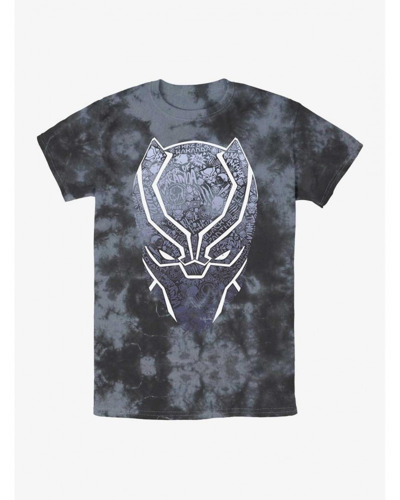 Marvel Black Panther Mask Icon Fill Tie-Dye T-Shirt $7.25 T-Shirts