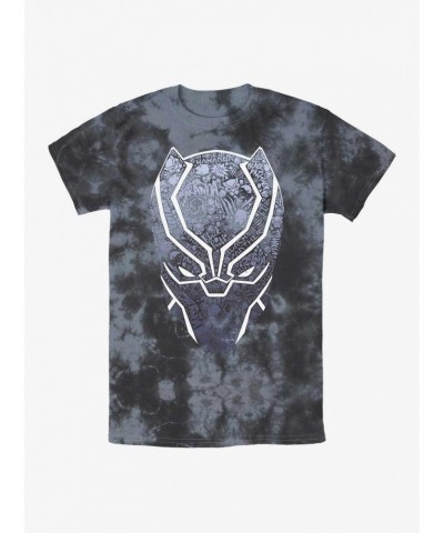 Marvel Black Panther Mask Icon Fill Tie-Dye T-Shirt $7.25 T-Shirts