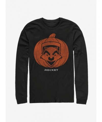 Marvel Guardians Of The Galaxy Rocket Pumpkin Long-Sleeve T-Shirt $11.05 T-Shirts