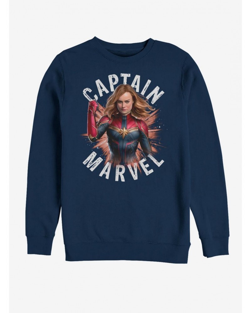 Marvel Avengers: Endgame Captain Marvel Burst Sweatshirt $11.81 Sweatshirts