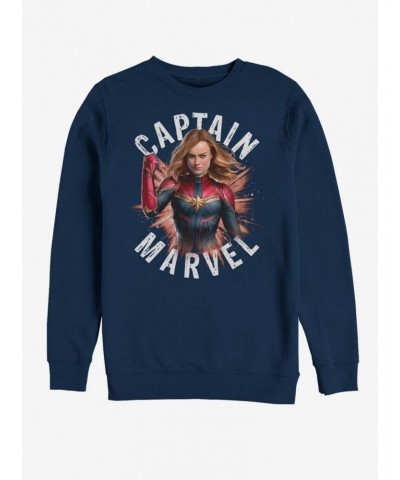 Marvel Avengers: Endgame Captain Marvel Burst Sweatshirt $11.81 Sweatshirts