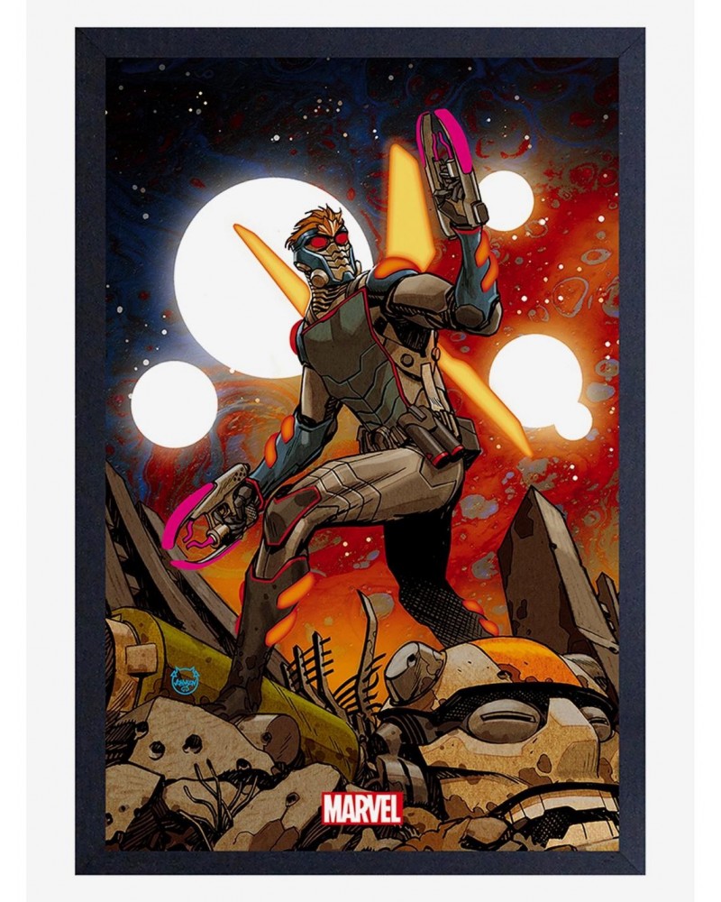 Marvel Guardians Of The Galaxy Star Lord Twin Gun Framed Wood Wall Art $8.22 Merchandises