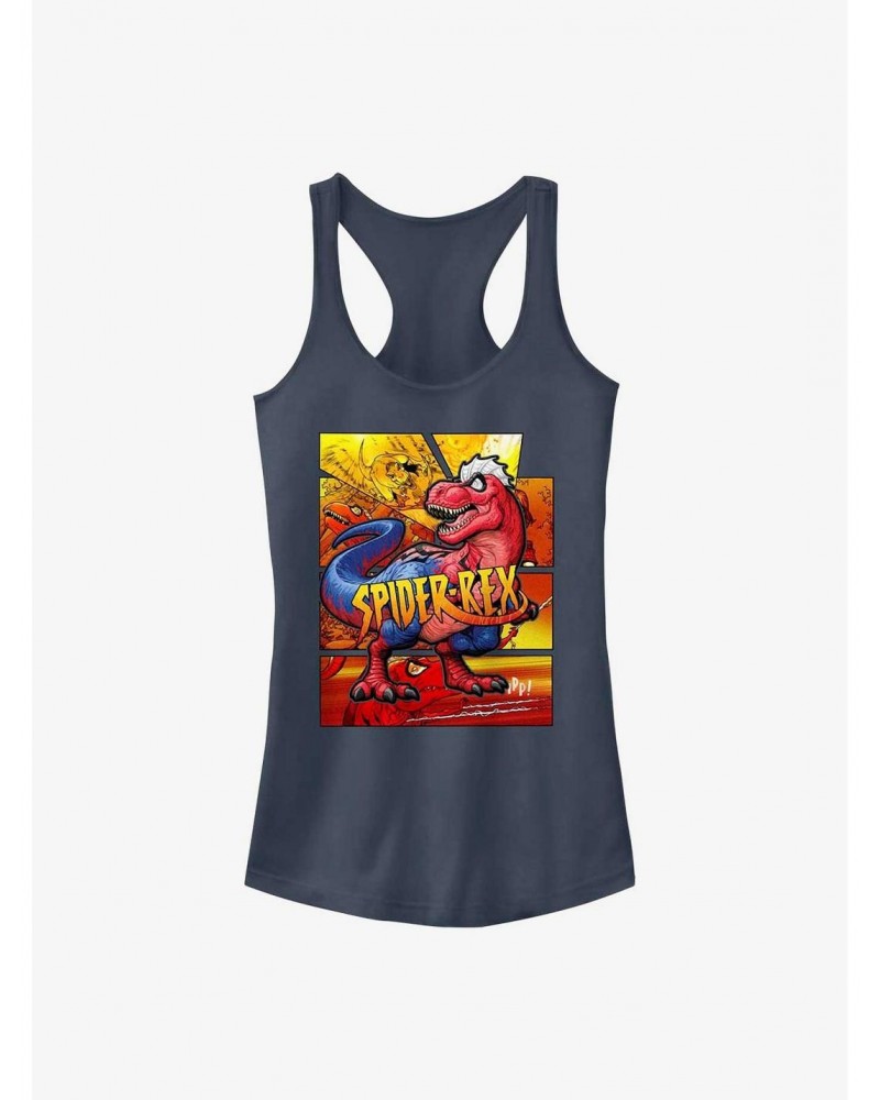 Marvel Spider-Man Spider-Rex Comic Cover Girls Tank $7.57 Tanks