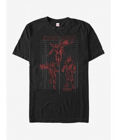 Marvel Avengers: Infinity War Iron Man Grid T-Shirt $9.56 T-Shirts