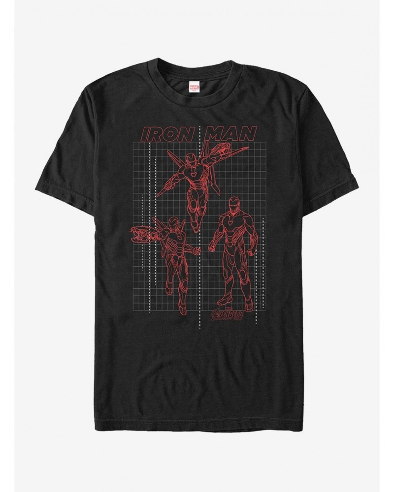 Marvel Avengers: Infinity War Iron Man Grid T-Shirt $9.56 T-Shirts