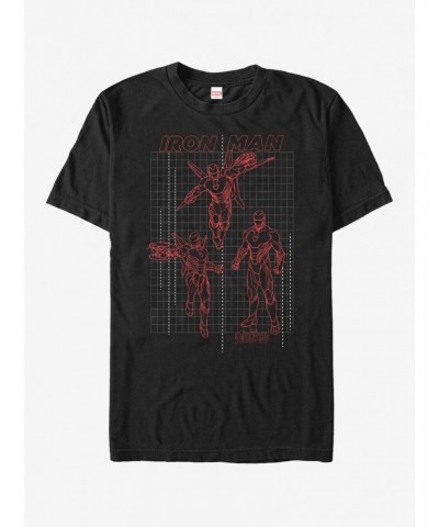 Marvel Avengers: Infinity War Iron Man Grid T-Shirt $9.56 T-Shirts