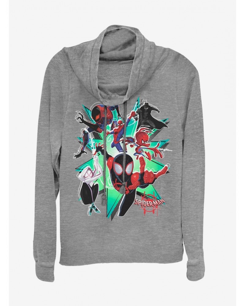 Marvel Spider-Man Group Spider-Verse Cowl Neck Long-Sleeve Girls Top $11.49 Tops