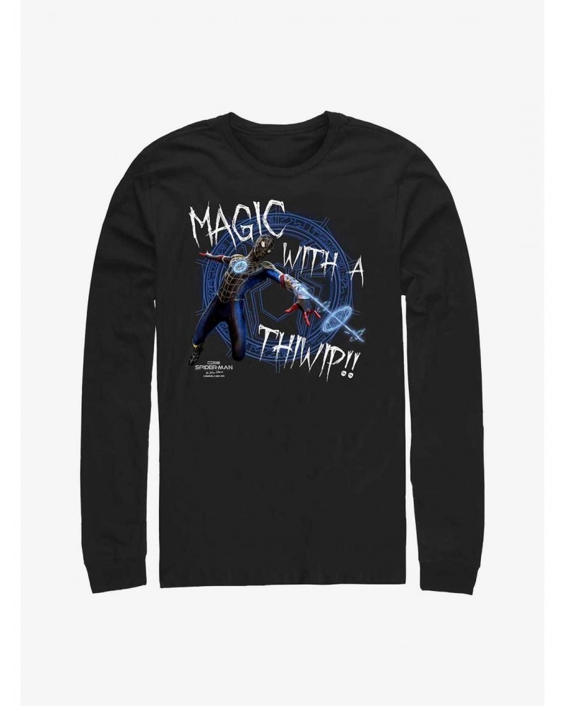 Marvel Spider-Man: No Way Home Magic With A Thiwip Long-Sleeve T-Shirt $10.00 T-Shirts