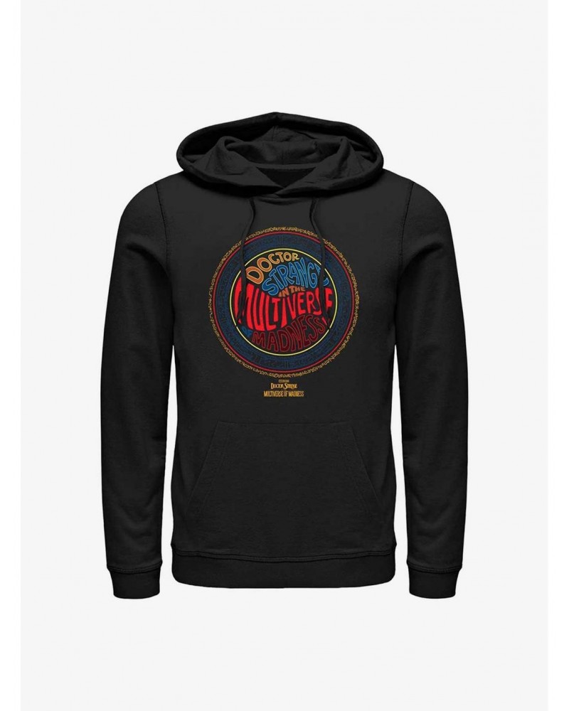 Marvel Doctor Strange In The Multiverse of Madness Runes Logo Hoodie $12.93 Hoodies