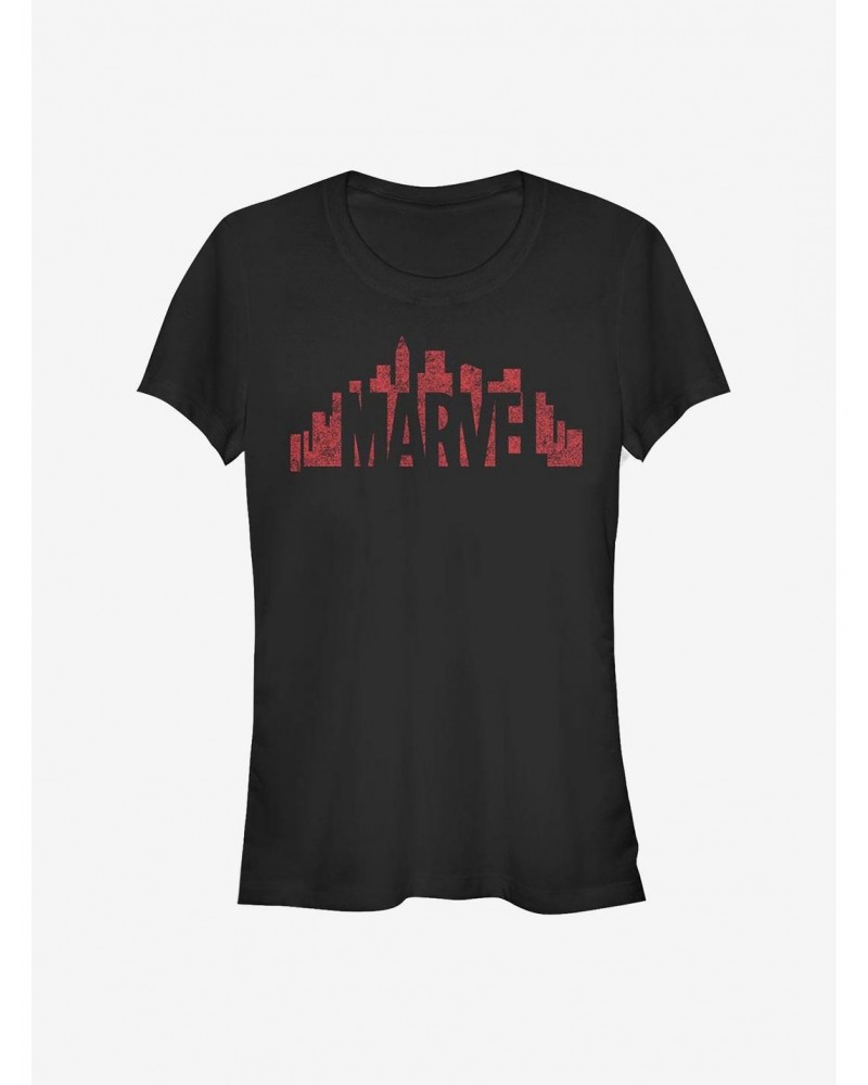 Marvel Skyline Logo Girls T-Shirt $8.17 T-Shirts