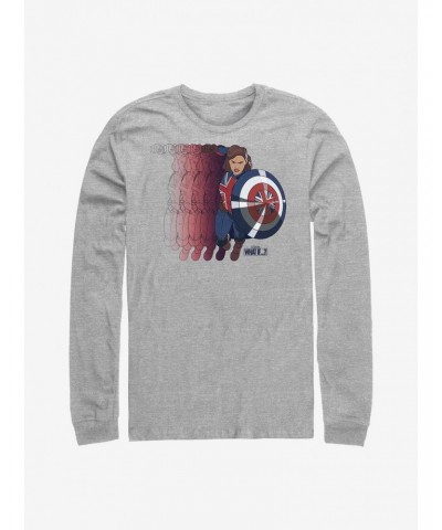 Marvel What If...? Captain Carter Shield Long-Sleeve T-Shirt $9.21 T-Shirts