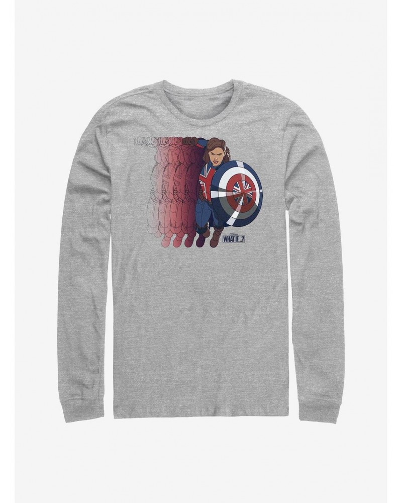 Marvel What If...? Captain Carter Shield Long-Sleeve T-Shirt $9.21 T-Shirts