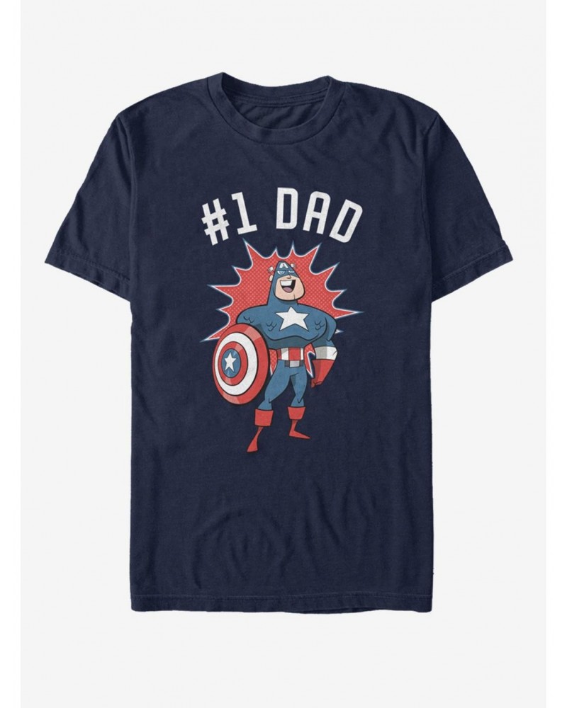 Marvel Captain America No. 1 Dad T-Shirt $6.69 T-Shirts