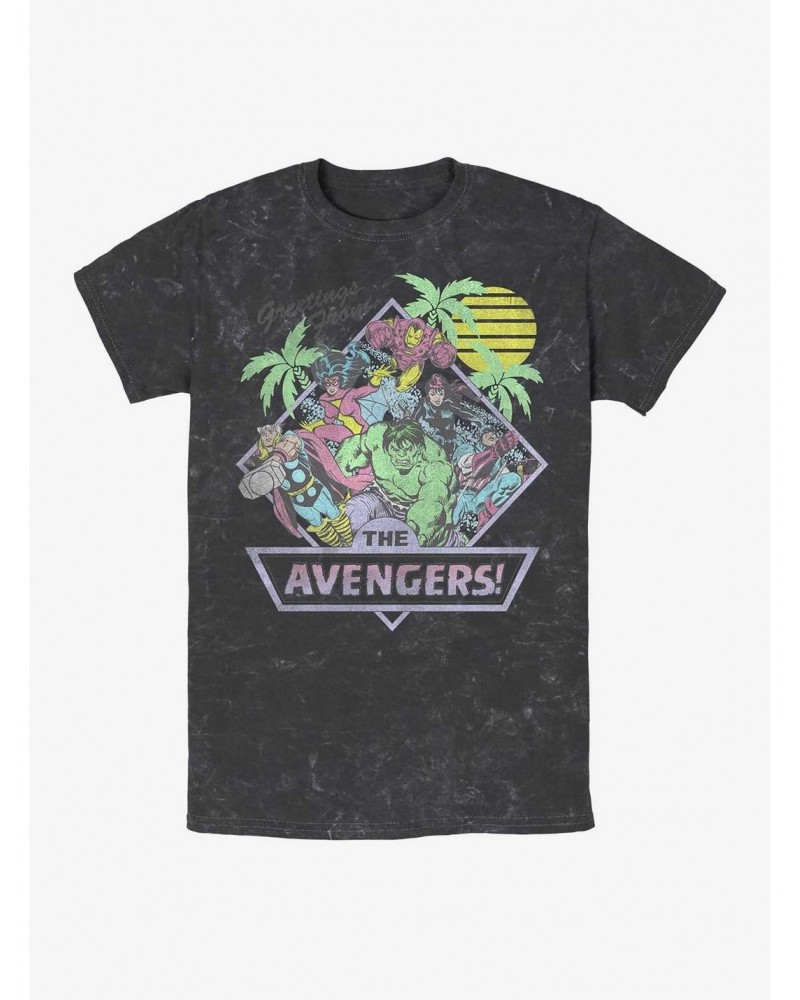 Marvel Vacay Avengers Mineral Wash T-Shirt $10.36 T-Shirts