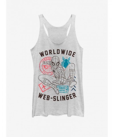 Marvel Spider-Man Far From Home World Wide Web Slinger Vintage Girls Tank $8.08 Tanks