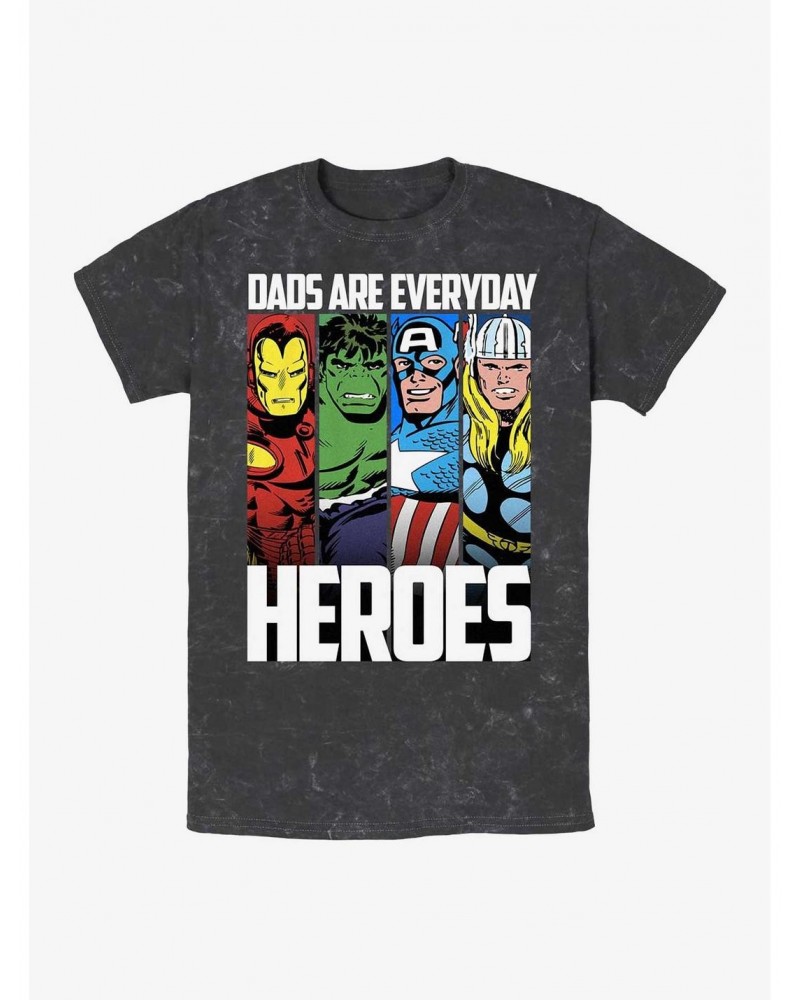 Marvel Avengers Dads Are Everyday Heroes Mineral Wash T-Shirt $9.53 T-Shirts