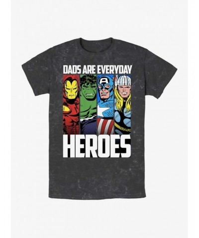 Marvel Avengers Dads Are Everyday Heroes Mineral Wash T-Shirt $9.53 T-Shirts