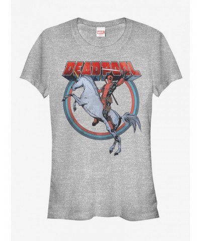 Marvel Deadpool Rides Unicorn Girls T-Shirt $7.77 T-Shirts