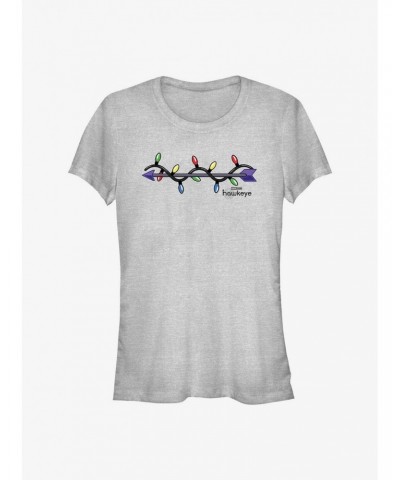 Marvel Hawkeye Arrow Xmas Lights Logo Girls T-Shirt $9.56 T-Shirts