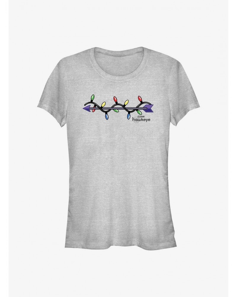 Marvel Hawkeye Arrow Xmas Lights Logo Girls T-Shirt $9.56 T-Shirts