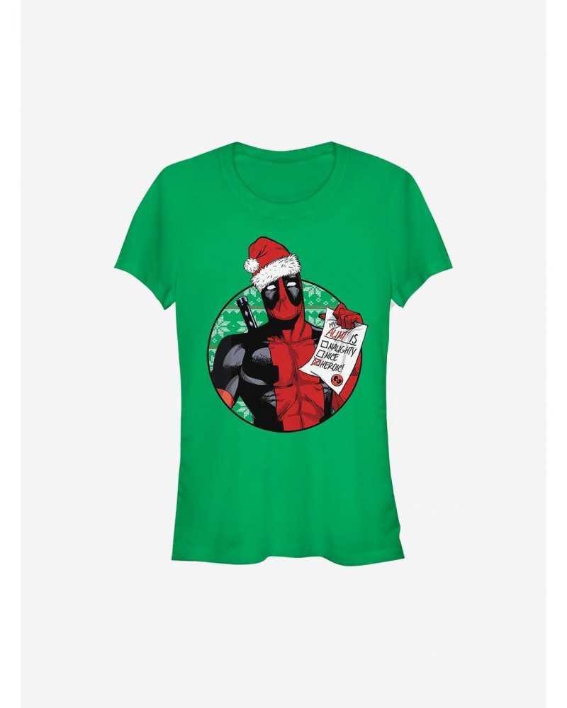 Marvel Deadpool Heroic Aunt Holiday Girls T-Shirt $6.37 T-Shirts