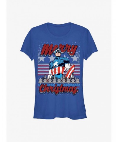 Marvel Captain America Christmas Girls T-Shirt $9.56 T-Shirts