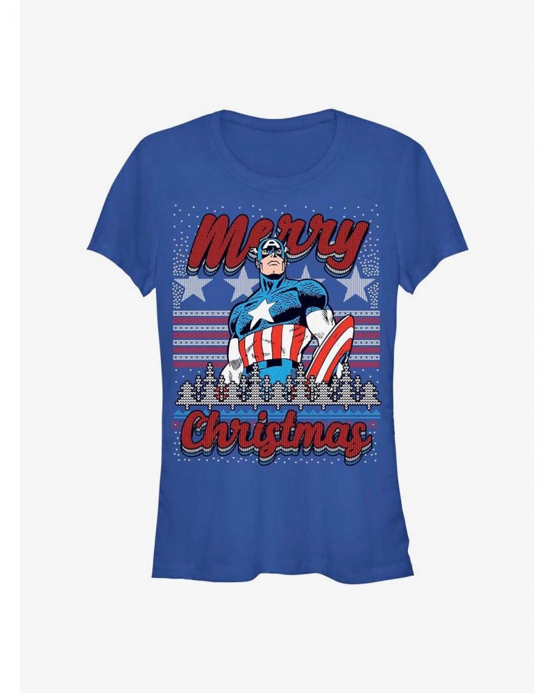 Marvel Captain America Christmas Girls T-Shirt $9.56 T-Shirts