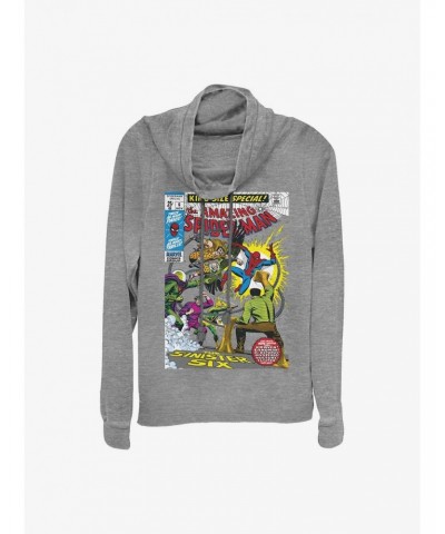 Marvel Spider-Man The Sinister Six Comic Cowl Neck Long-Sleeve Top $11.14 Tops