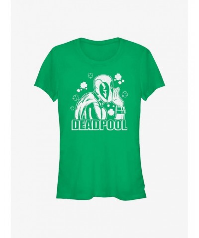 Marvel Deadpool Shamrock Deadpool Girls T-Shirt $9.76 T-Shirts