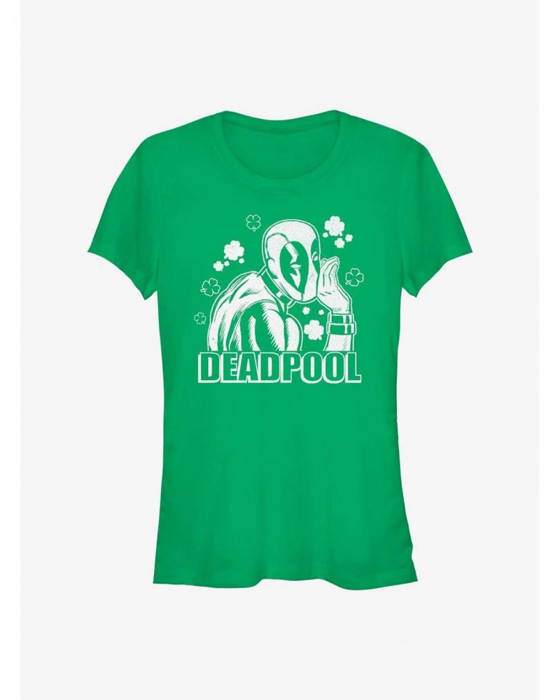 Marvel Deadpool Shamrock Deadpool Girls T-Shirt $9.76 T-Shirts