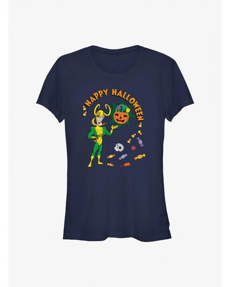 Marvel Loki Happy Halloween Girls T-Shirt $9.36 T-Shirts