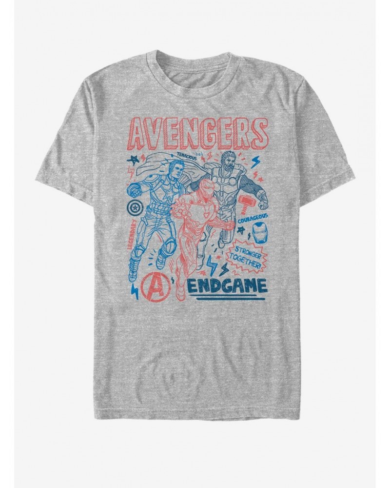 Marvel Avengers: Endgame Earths Mightiest Doodles T-Shirt $7.07 T-Shirts