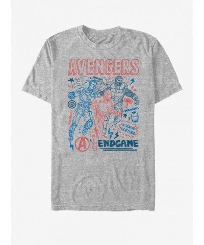 Marvel Avengers: Endgame Earths Mightiest Doodles T-Shirt $7.07 T-Shirts